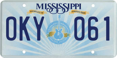MS license plate OKY061