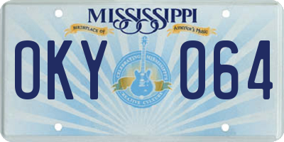 MS license plate OKY064