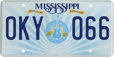 MS license plate OKY066