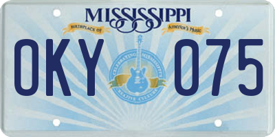 MS license plate OKY075