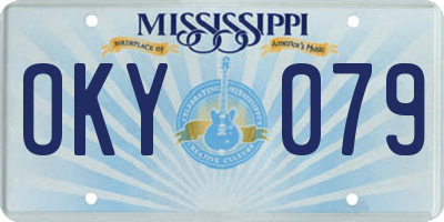MS license plate OKY079