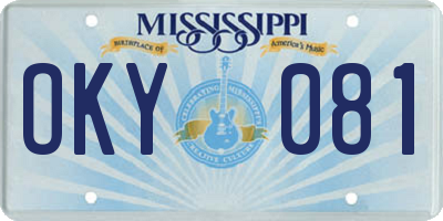 MS license plate OKY081