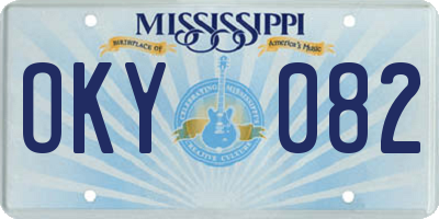 MS license plate OKY082