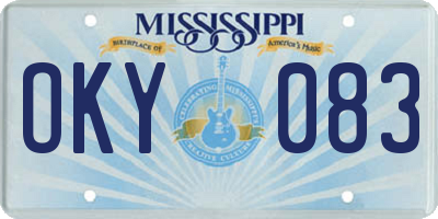 MS license plate OKY083