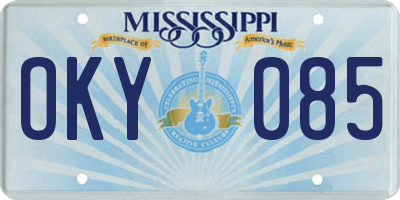 MS license plate OKY085