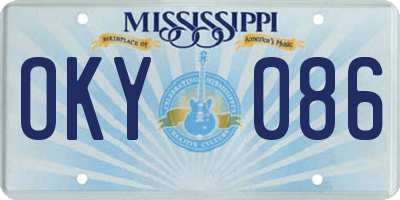 MS license plate OKY086