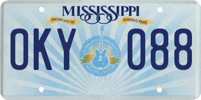 MS license plate OKY088