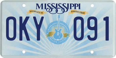 MS license plate OKY091