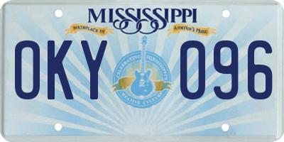 MS license plate OKY096