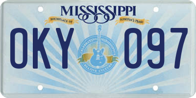 MS license plate OKY097