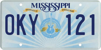 MS license plate OKY121