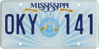 MS license plate OKY141