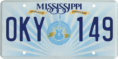 MS license plate OKY149