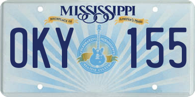 MS license plate OKY155