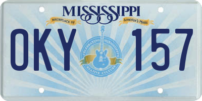 MS license plate OKY157