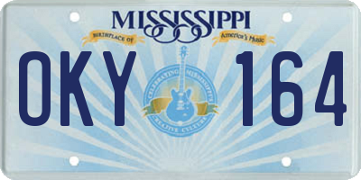 MS license plate OKY164