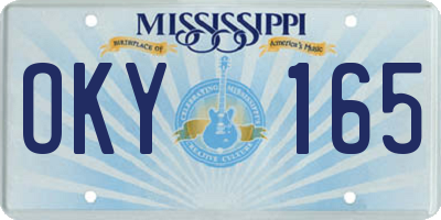 MS license plate OKY165