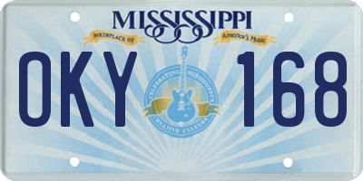 MS license plate OKY168