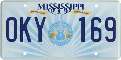 MS license plate OKY169