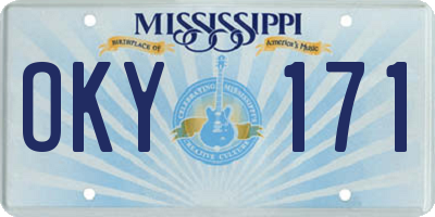MS license plate OKY171