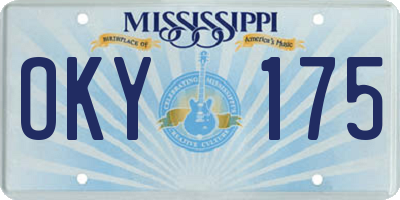 MS license plate OKY175