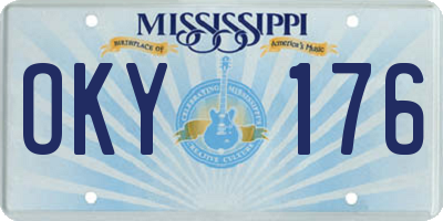 MS license plate OKY176
