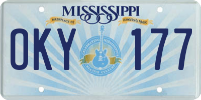 MS license plate OKY177