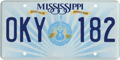MS license plate OKY182