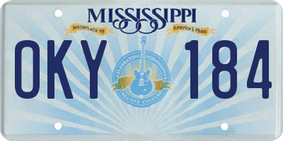 MS license plate OKY184