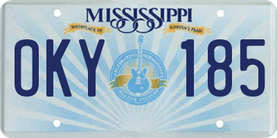 MS license plate OKY185