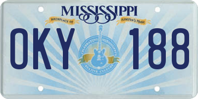 MS license plate OKY188