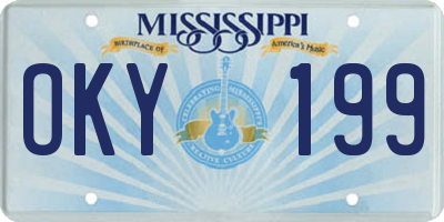 MS license plate OKY199