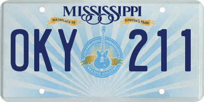 MS license plate OKY211
