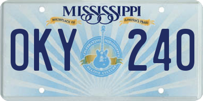 MS license plate OKY240