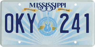 MS license plate OKY241