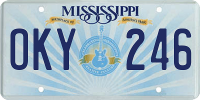MS license plate OKY246
