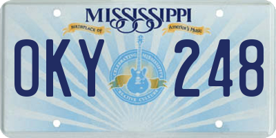 MS license plate OKY248