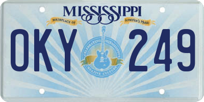 MS license plate OKY249