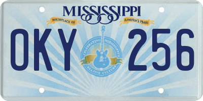 MS license plate OKY256