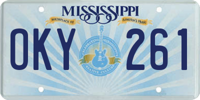 MS license plate OKY261
