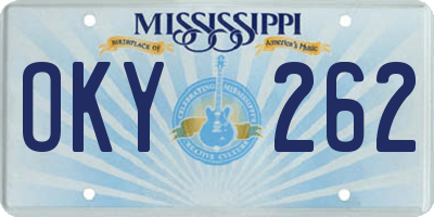 MS license plate OKY262