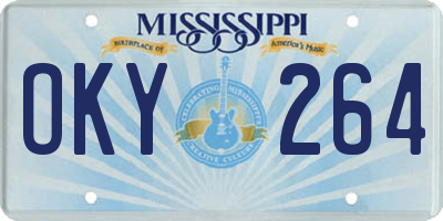 MS license plate OKY264