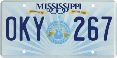 MS license plate OKY267