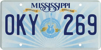 MS license plate OKY269