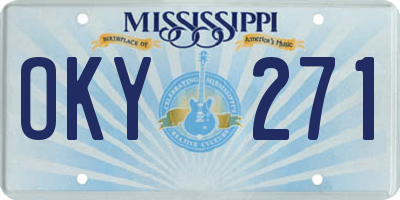MS license plate OKY271