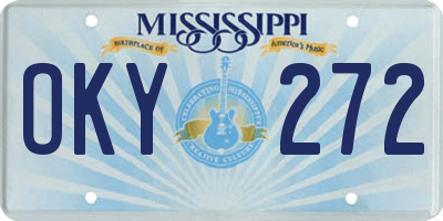 MS license plate OKY272