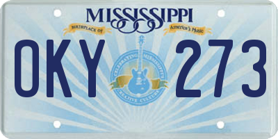 MS license plate OKY273