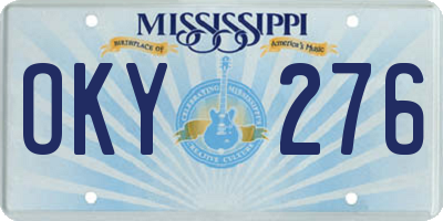 MS license plate OKY276