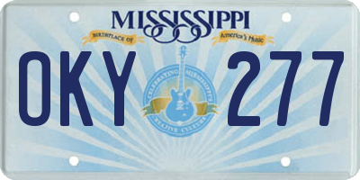 MS license plate OKY277