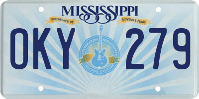 MS license plate OKY279